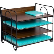 Wholesale - Office Organizer with 4 Tiers, Desk File Organizer wWood Patterned C/P 8